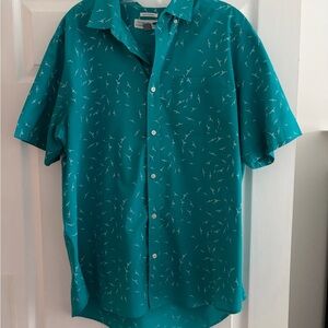 Old Navy Teal Patterned Casual Shirt